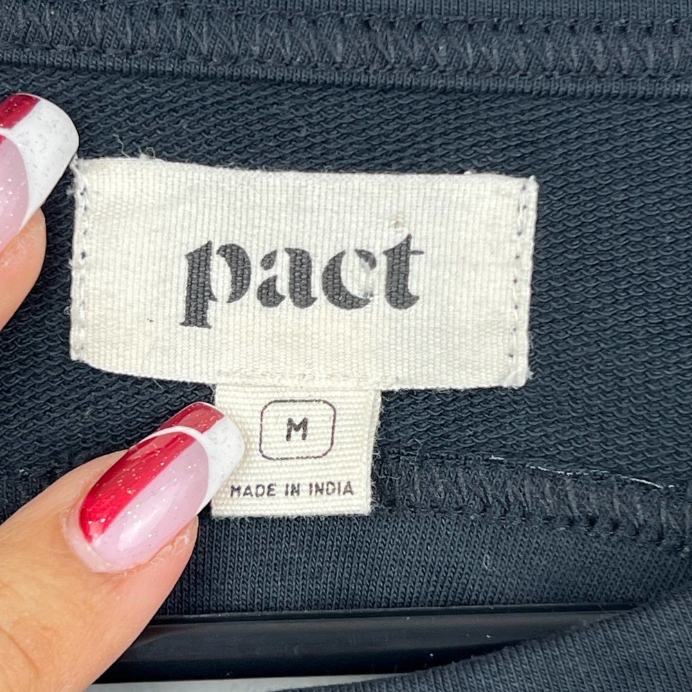 Pact Peek A Boo Crew Sweatshirt Black Open Back Womens Size: M - Picture 7 of 9